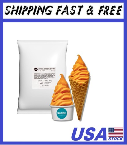 Pumpkin spice soft serve - soft, ice